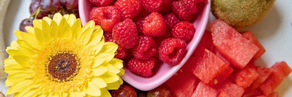 Fruit Raspberries Kiwi Watermelon Flowers Ginger Bananas Pineapple Flatlay